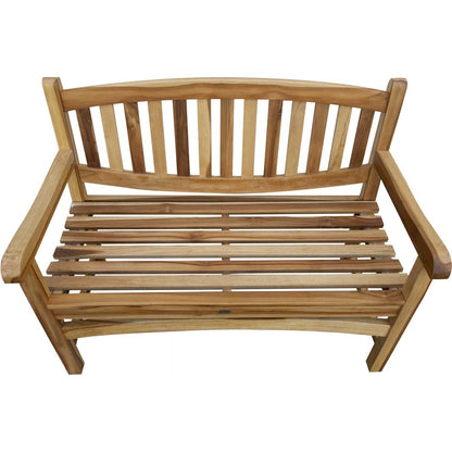 26" Natural Teak Solid Wood Garden Bench