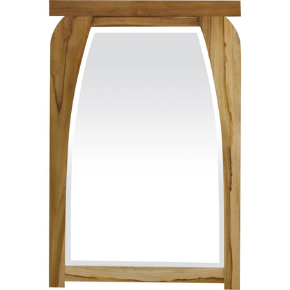 Modern Shape Teak Wall Mirror In Natural Finish