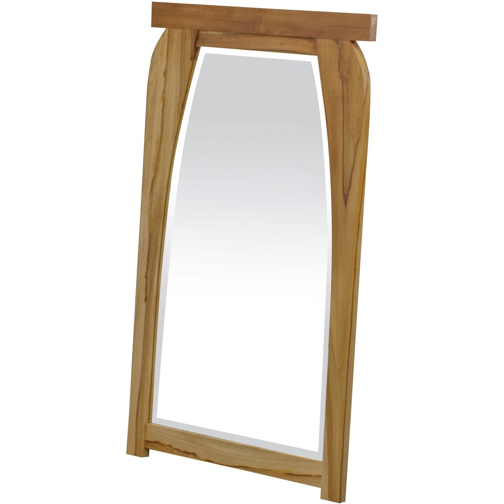 35" Brown Abstract Wood Framed Accent Mirror