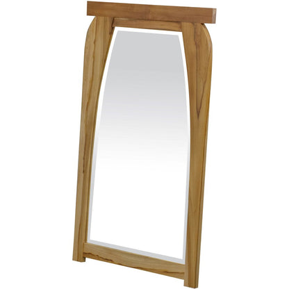 35" Brown Abstract Wood Framed Accent Mirror