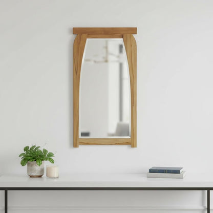 35" Natural Solid Wood Framed Accent Mirror