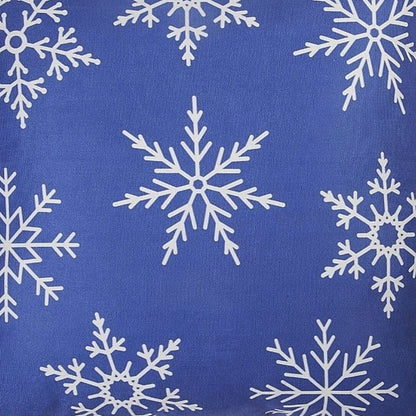 Set Of 4 18" Christmas Snowflakes Throw Pillow Cover In Blue