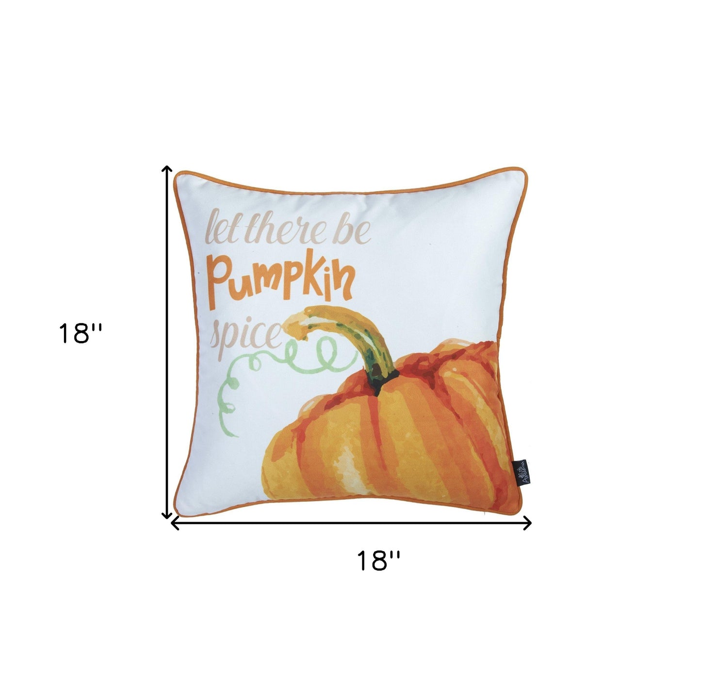 Set Of Four 18" Orange And White Pumpkin Spice Throw Pillow Covers