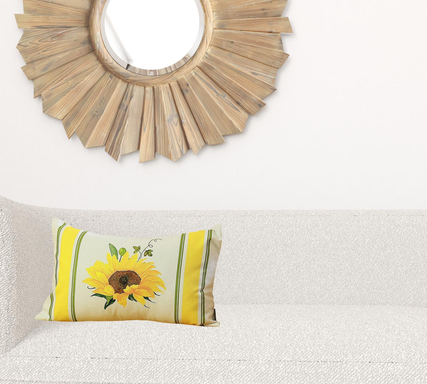 Set Of 4 Sunflower Design Lumbar Pillow Covers