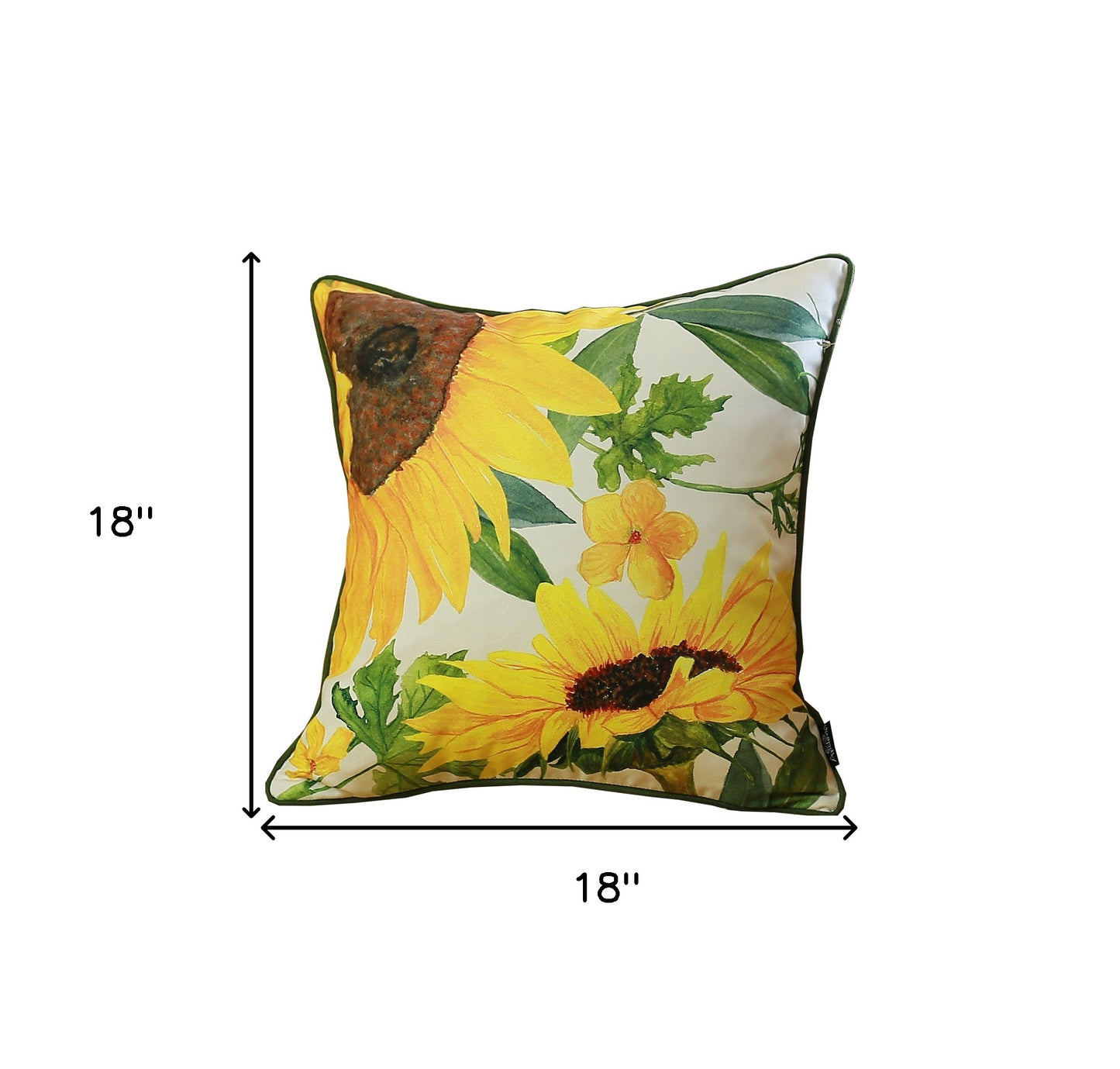 Set Of 2 Square Sunflower Throw Pillow Covers