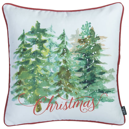 Set Of 2 18" Christmas Trees Throw Pillow Cover In Multicolor