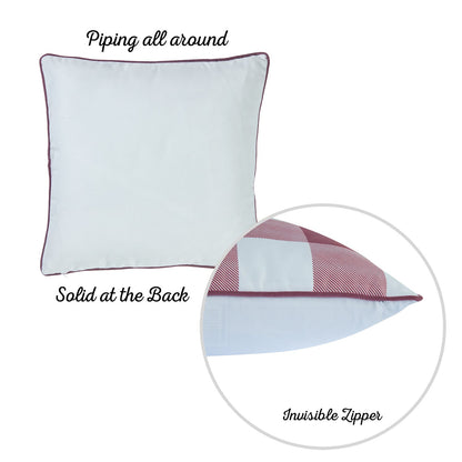 Set of Two 18" X 18" Purple and White Polyester Pillow Cover