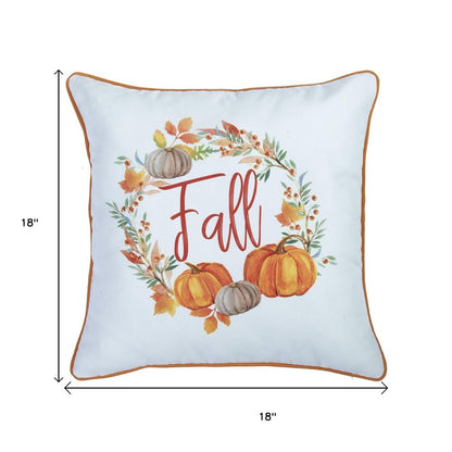 Set Of 2 18" Fall Thanksgiving Pumpkin Throw Pillow Cover