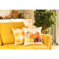 Set of Two 18" Orange And White Fall Plaid Fabric Throw Pillow Covers