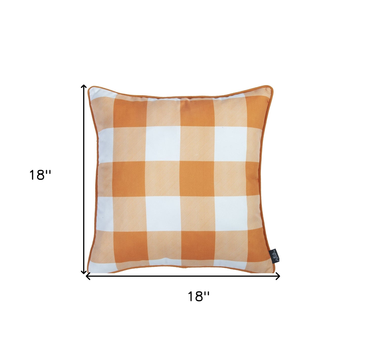 Set Of 2 18"  Fall Season Pumpkin Gingham Throw Pillow Cover