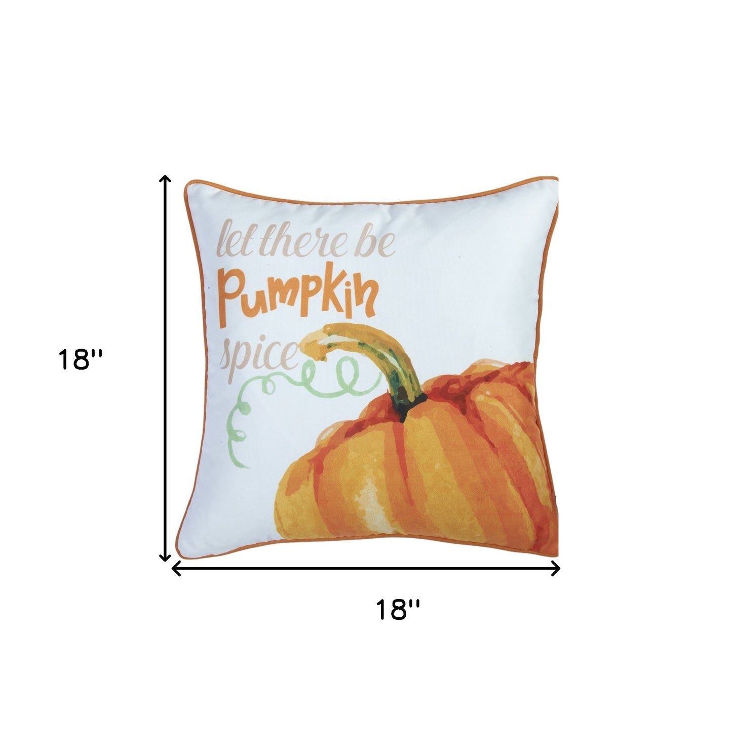 Set of Two 18" Orange and Ivory Pumpkin Spice Throw Pillow Covers