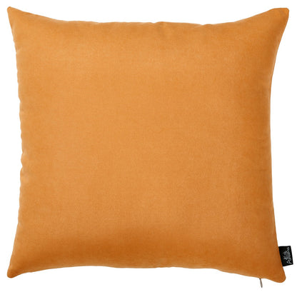 Set of Two 18" Orange and Ivory Pumpkin Spice Throw Pillow Covers