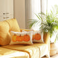 Set of Two 12" X 20" Yellow And White Fabric Lumbar Throw Pillow Covers