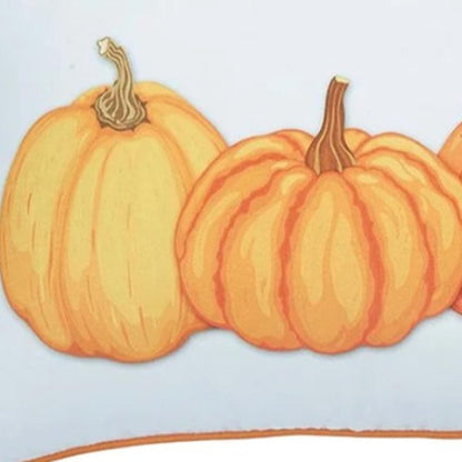 Set of Two 12" X 20" Yellow And White Fabric Lumbar Throw Pillow Covers