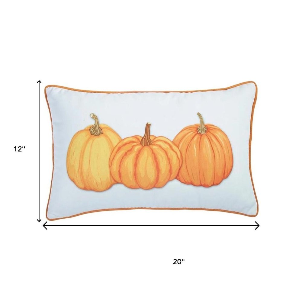 Set of Two 12" X 20" Yellow And White Fabric Lumbar Throw Pillow Covers