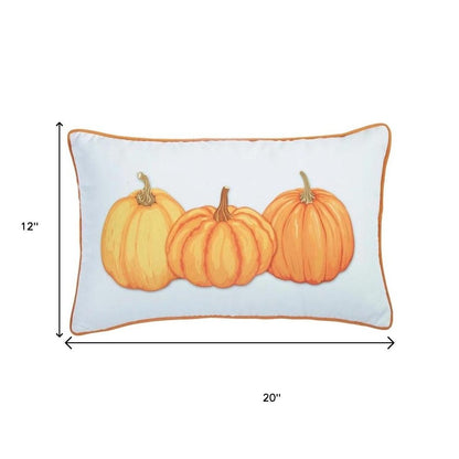 Set of Two 12" X 20" Yellow And White Fabric Lumbar Throw Pillow Covers