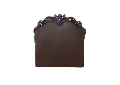 Dark Brown Tufted Upholstered Faux Leather Bed Frame