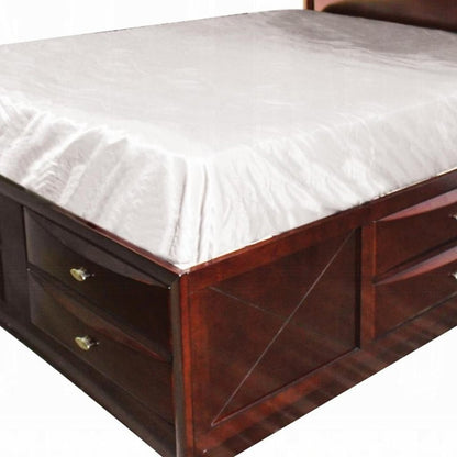 Espresso Wood Full Bed Frame With Drawers