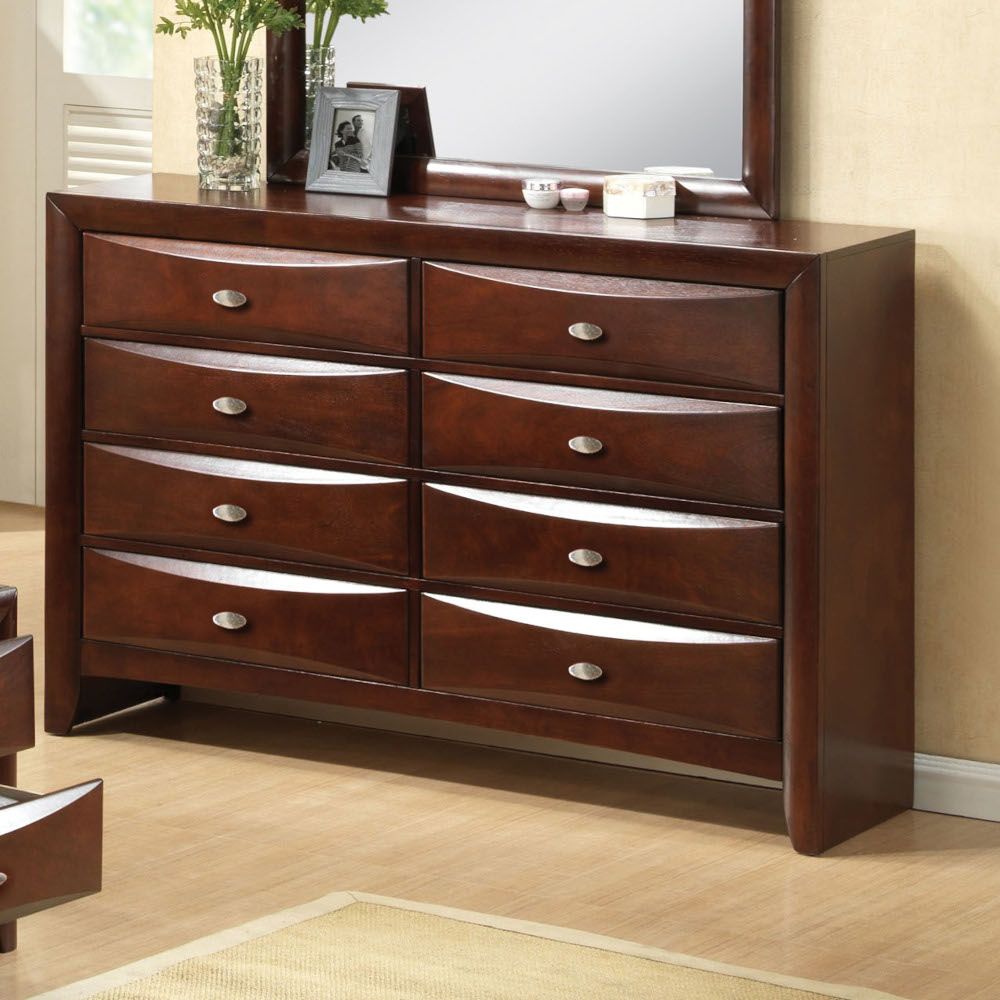 41" Espresso Wood Finish Dresser With 8 Drawers