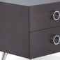 20" Silver And Espresso End Table With Two Drawers