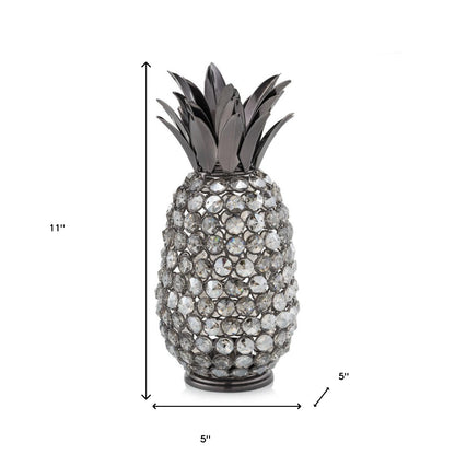 11" Silver Nickel Decorative Pineapple Tabletop Sculpture