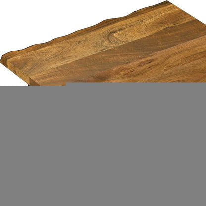24" Brown And Black Solid Wood And Iron Square Frame End Table With Shelf