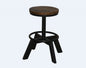 22" Brown And Black Solid Wood And Iron Backless Bar Chair