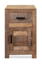 26" Brown Solid Wood Square End Table With Drawer