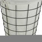 Large White Fabric Lined Metal Laundry Type Basket With Handle
