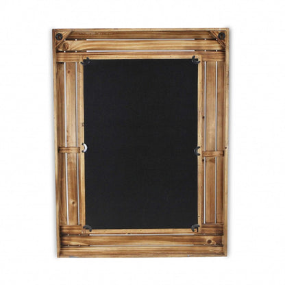32" Gray Natural and White Wood Framed Accent Mirror