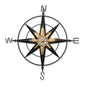 39" Black Rustic Compass Metal Wall Decor