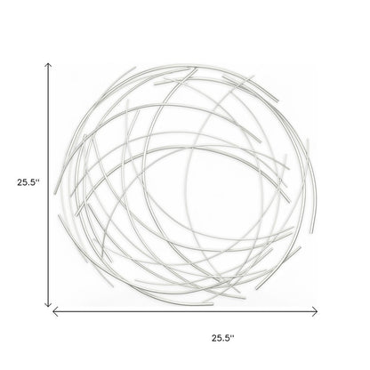 26" X 26" Silver Metal Circle