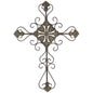 29" Gray Metal Scroll Design Gray Hanging Cross Wall Decor