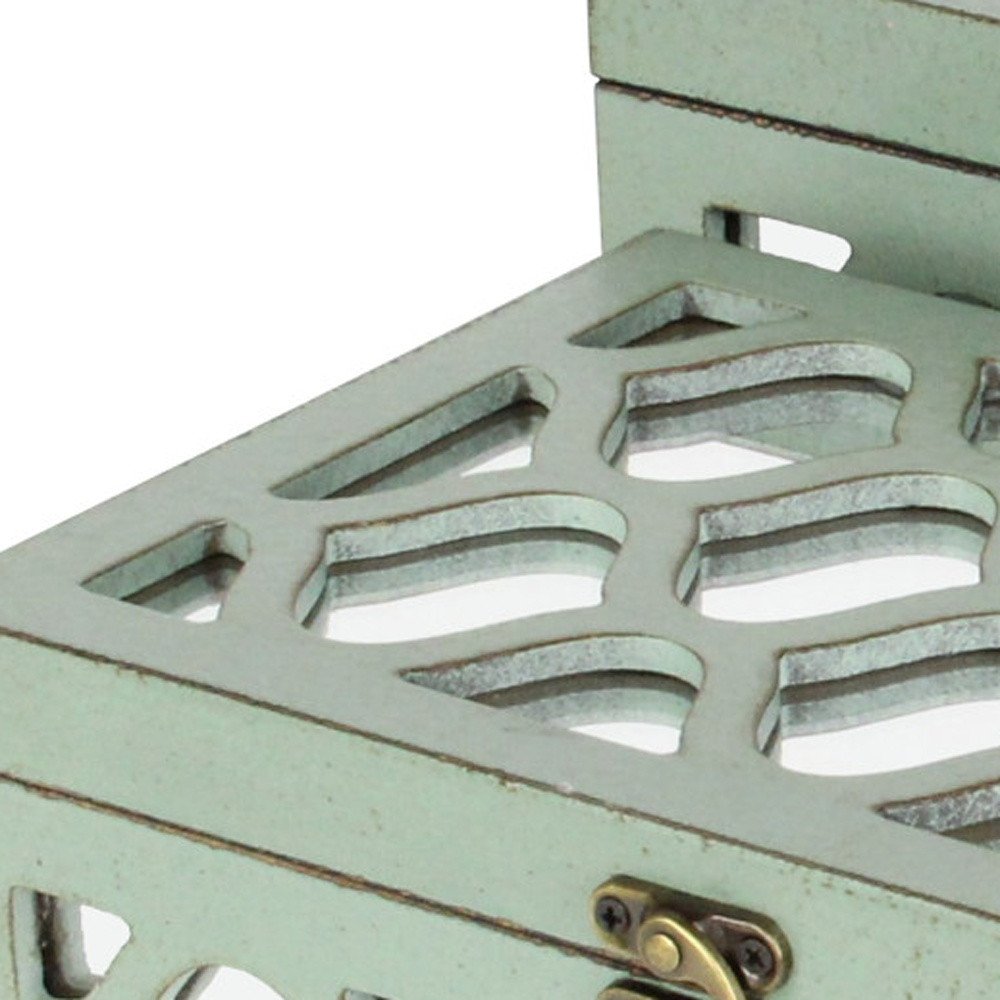 Set of Two Blue Mirrored Glass And Wood Box With Lid