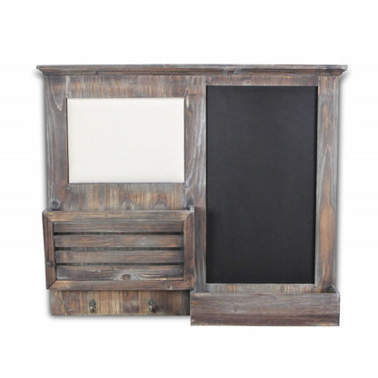 30" Brown Solid Wood Paper Organizer