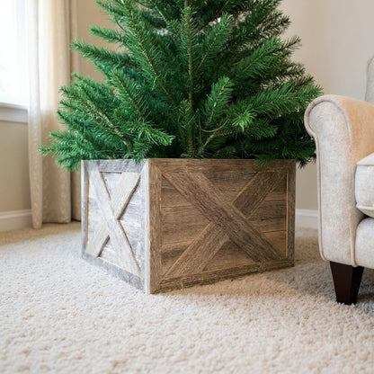 19" Natural Weathered Gray Christmas Tree Collar