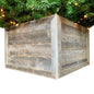 18" Gray Distressed Wood Christmas Tree Collar