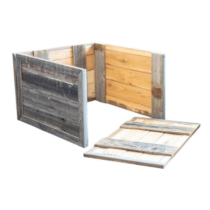 18" Gray Distressed Wood Christmas Tree Collar