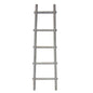 59" Gray Five Step Rustic Weathered Grey Wood Ladder Shelf
