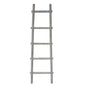 59" Gray Five Step Rustic Weathered Grey Wood Ladder Shelf