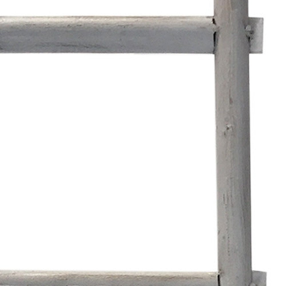 59" X 18" White Wood Hanging Dimensional Sculpture