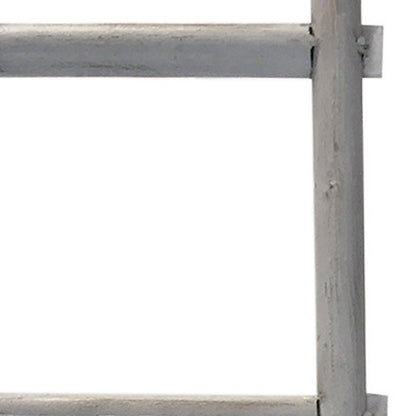 59" Gray Five Step Rustic Weathered Grey Wood Ladder Shelf