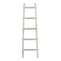 59" Gray Five Step Rustic Weathered Grey Wood Ladder Shelf