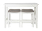 49" Three Piece White Wood Rectangular Bar Table With Two Stools