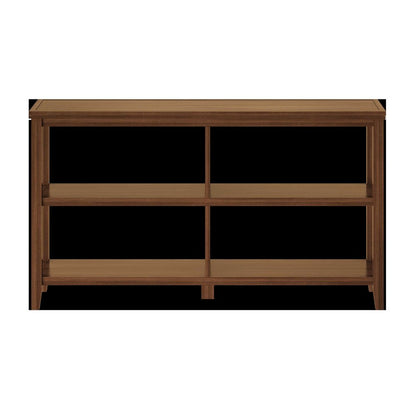 Brown Solid Wood Double Bookcase