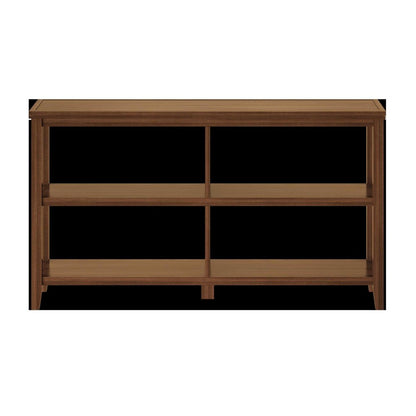 Brown Solid Wood Double Bookcase