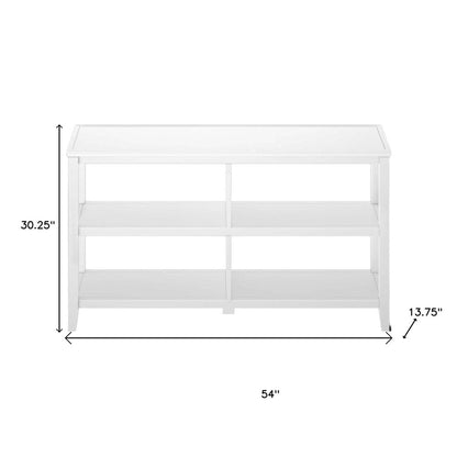 30" White Wood Two Shelf Bookcase