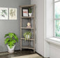 Gray Solid Wood Corner Bookcase