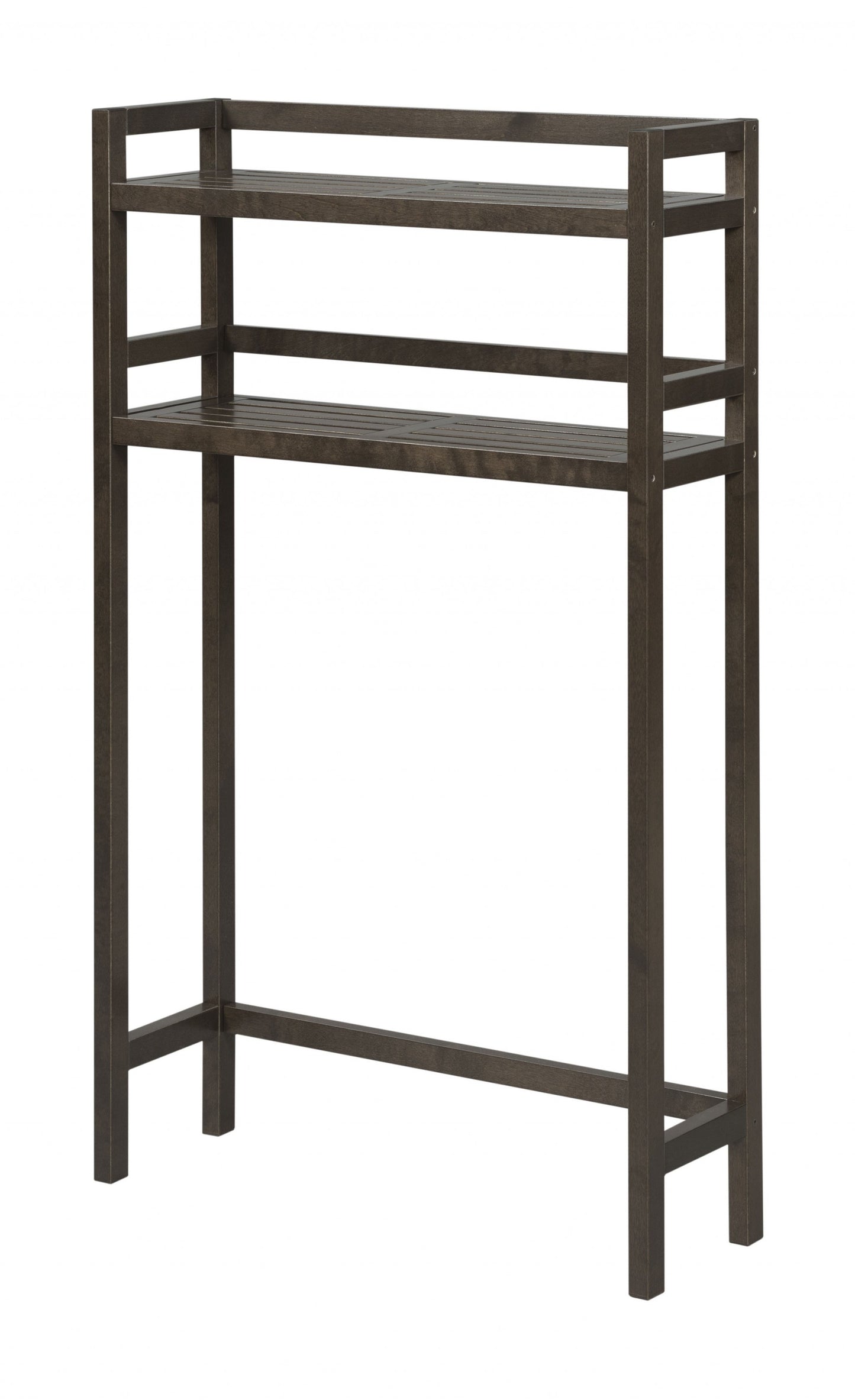 48" Espresso Finish 2 Tier Solid Wood Over Toilet Organizer