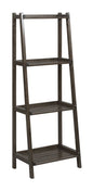 Espresso Solid Wood Ladder Bookcase